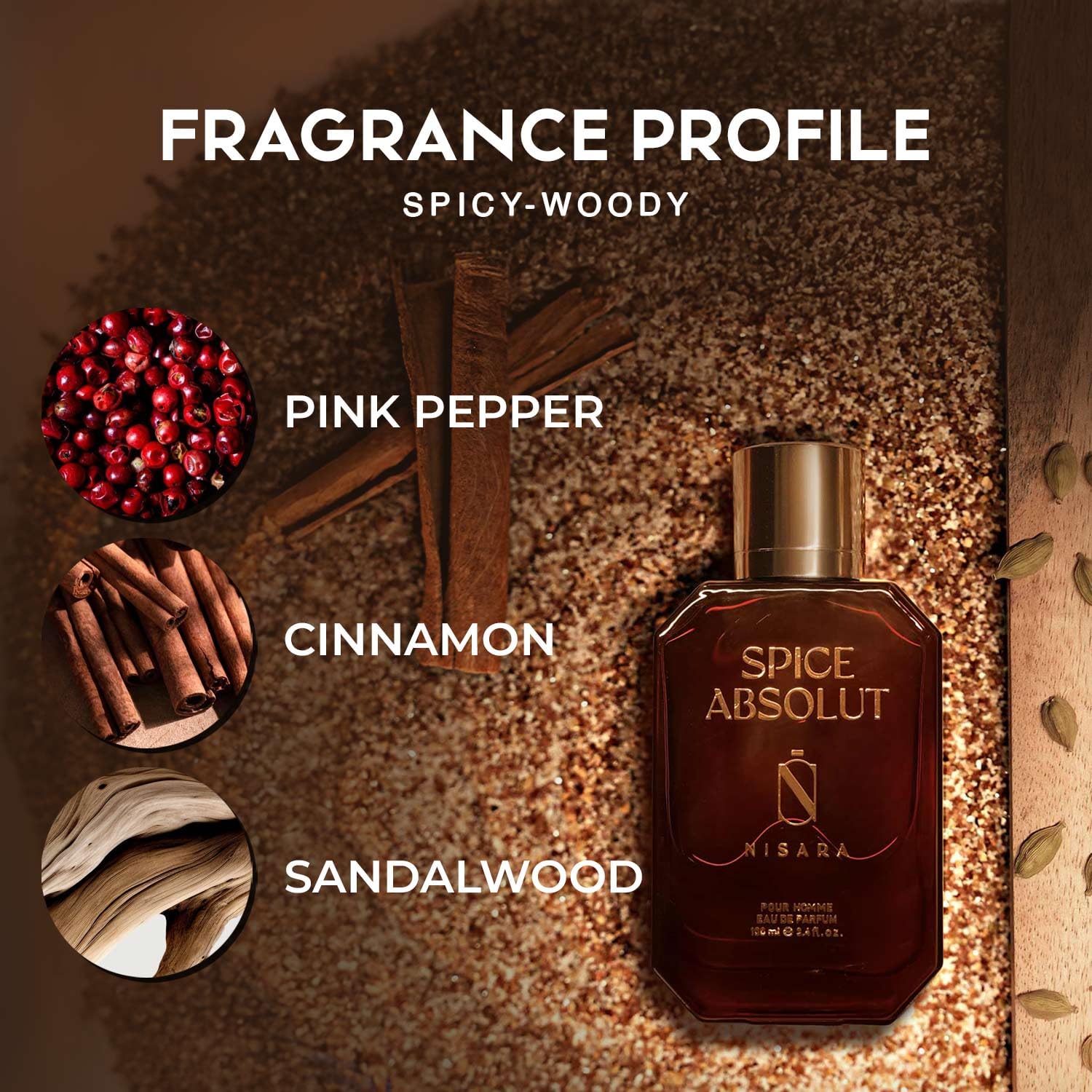 Buy Nisara Spice Absolut Eau de Parfum for Men 100ml |Long-Lasting